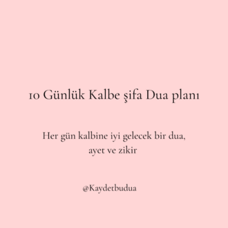 10 Günlük Kalbe Şifa Dua Planı PDF