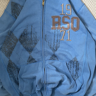 y2k emo ekose hoodie ( l xl )