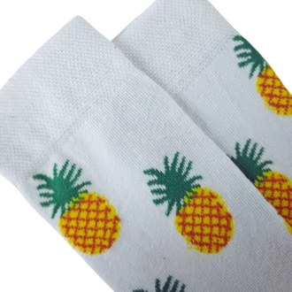 Ananas Desenli Beyaz Renkli çorap