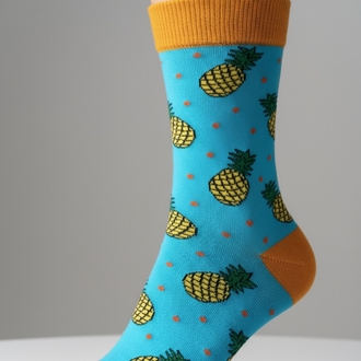 Ananas Desenli Turkuaz Çorap