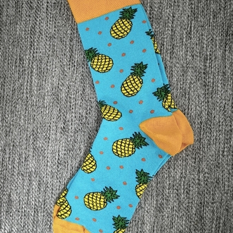 Ananas Desenli Turkuaz Çorap