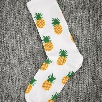 Ananas Desenli Beyaz Renkli çorap