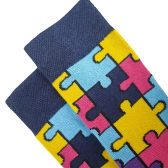 Puzzle Desenli Renkli Çorap