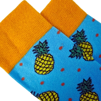 Ananas Desenli Turkuaz Çorap