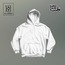 Beyaz Düz Renk Hoodie-Üç İplik