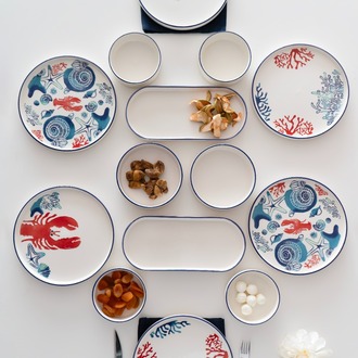 Kevin Seramik Hand Made 14 Parça 6 Kişilik Mercan Kahvaltı Takımı