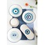 Kevin Seramik 14 Parça 6 Kişilik Stackable Evil Eyes Handmade Kahvaltı Seti
