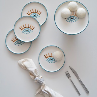 Kevin Seramik Hand Made 5 Parça 4 Kişilik  Servis Takımı