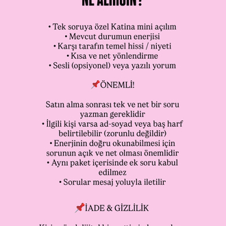  KATİNA MİNİ TEK SORU (Net Cevap Paketi)