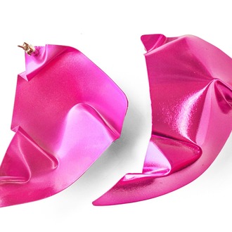 Colour Pembe Neon Büyük Küpe