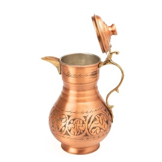 El İşlemeli Otantik Bakır Sürahi 1.9 Litre – Gaziantep El Yapımı Kalaylı Dekoratif