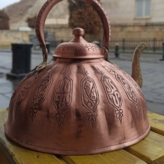 Tamamen El Yapımı Bakır Çaydanlık | Özel Tasarım | 2 Litre