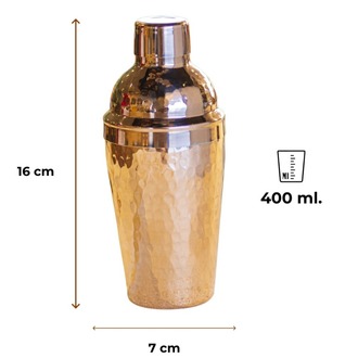 El Yapımı Bakır Shaker 400 ml | Kokteyl Karıştırıcı | 17 cm