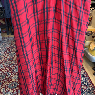 90’s Red Plaid Maxi Skirt