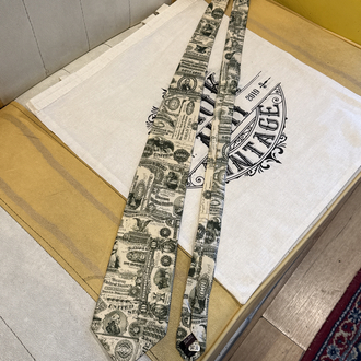 Rare US Currency Print Silk Tie - 1901 Bison & Silver Certificate