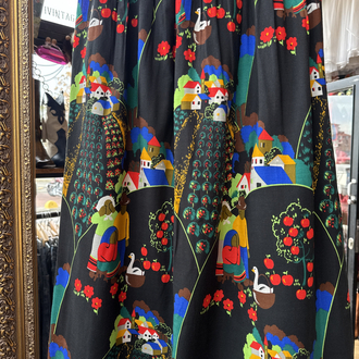 70’s Folk Art Village Print Skirt