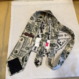 Rare US Currency Print Silk Tie - 1901 Bison & Silver Certificate