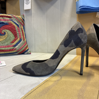 Saint Laurent Paris Camouflage Suede Stilettos