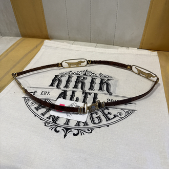 Golden Dog Buckle Leather Belt