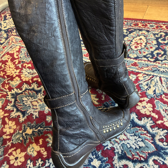 Mrs. Dark Brown Leather Boots