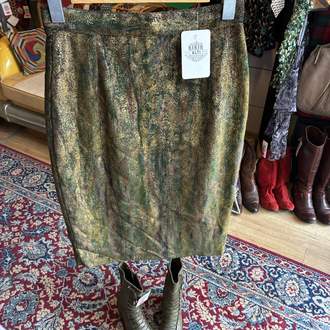 Mixed Green Velvet Skirt