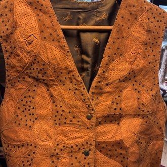 80's Earth Bloom Patchwork Leather Vest