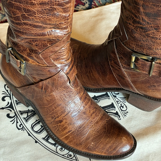 90's Brown Leather Long Boots