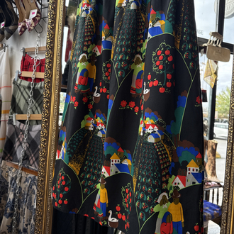 70’s Folk Art Village Print Skirt