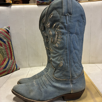 80s Denim Cowboy Boots