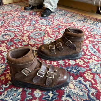 Xyloid "Mother of Invention" Brown Suede & Leather Buckled Boots