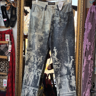 AW94 Roberto Cavalli Renaissance Print Jeans