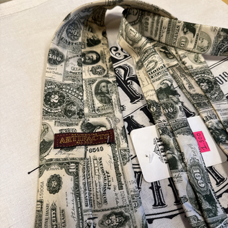 Rare US Currency Print Silk Tie - 1901 Bison & Silver Certificate