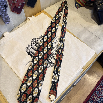 Fiorenzi Vincenzo Silk Made in Italy Equestrian Pattern Tie