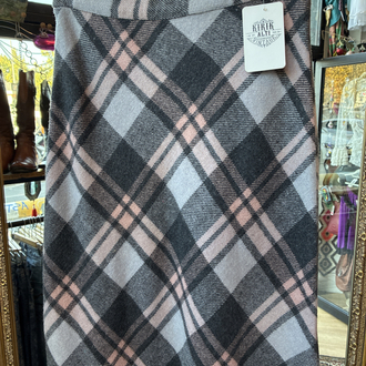 90’s Wool Plaid Maxi Skirt