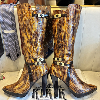 Crocodile Patent Leather Boots