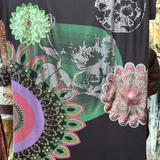 Y2K Desigual Mandala Print Tee