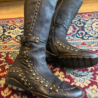 Mrs. Dark Brown Leather Boots