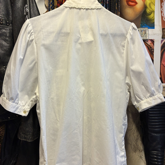 60's White Lace Details Shirt
