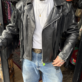 80's Western Style Fringe Biker Jacket