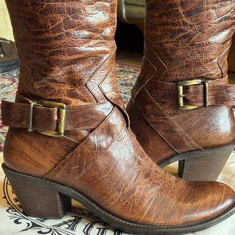 90's Brown Leather Long Boots