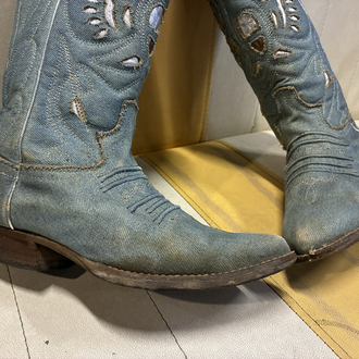 80s Denim Cowboy Boots