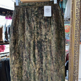 Mixed Green Velvet Skirt