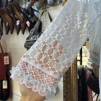 70’s White Lace Robe — Dreamlight Whisper