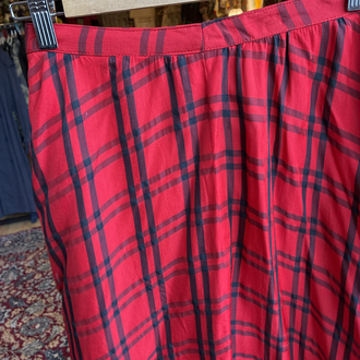 90’s Red Plaid Maxi Skirt