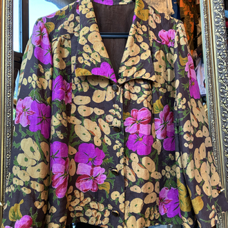 90's Garden of Flowers Silk Blazer