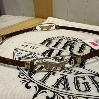 Golden Dog Buckle Leather Belt