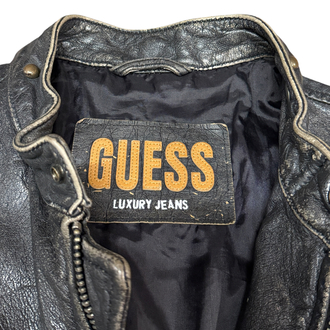 90s GUESS Luxury Jeans Graphics Leather Jacket