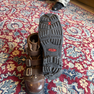 Xyloid "Mother of Invention" Brown Suede & Leather Buckled Boots
