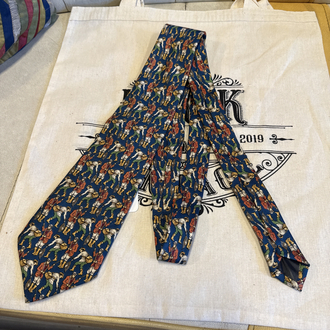 Handmade in Italy Illustrated Pattern Tie