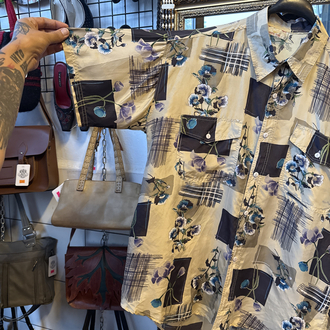 Naf Naf 100% Silk Shirt — “Opium Bloom”